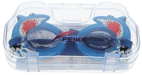BESPORTBLE 1 Paire Lunettes D'animaux Boules Quies Les Enfants Nagent De Nez Pour Enfants Piscine Des Lunettes De Protection D'oreilles De Natation Uv Pc Blue