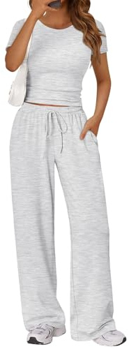 Trendy Queen Womens 2 Two Piece Set 2026 Summer Workout Vacation Gym Clothes Spring Fashion Lounge Matching Airport Travel Outfit Resort Wear Fitness Athleisure Clothing