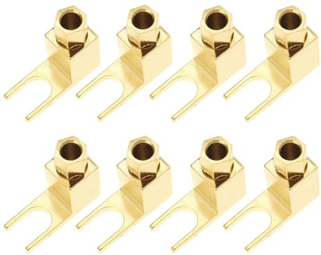 WANGCL 8 pezzi Connettore per cavo altoparlante, adattatore da banana a forcella Hi-End Cavo altoparlante Filo forcella rettangolare For-k e connettore a morsetto