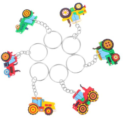 Toddmomy Lot De 6 Porte-Clés Pour Voiture Agricole En Alliage De Zinc Idéal Pour Les Fêtes Idéal Pour Les Pelleteuses Les Tracteurs Les Mini-Tracteurs Les Bulldozers