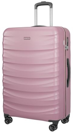 PUCCINI Polycarbonat Koffer Valencia Hartschalenkoffer Trolley Leicht Reisekoffer mit Zwillingsrollen M-L-XL (Rosa, XL)