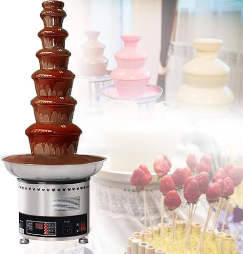 Dxysyldrun Macchina della Fontana del Cioccolato, Acciaio Inossidabile 304 A 6 Strati, Macchina di Fusione del Cioccolato Commerciale per Dolciumi, Hotel, Ristoranti E Banchetti