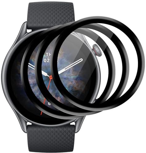 Knrlqim 3 Pezzi Pellicola Protettiva vetro Temperato per Amazfit GTR 3 Pro,HD Chiaro AntiGraffio Alta Risoluzione Pellicola Protettiva per Amazfit GTR 3 Pro Protezione Pellicola
