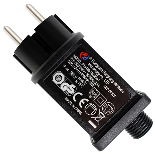 Airoads 12V 1A LED Controller Klasse 2 Netzteil Adapter Ip44 LED Light Controller Niederspannungs-Transformator für Weihnachten String Light aufblasbare Dekorationen