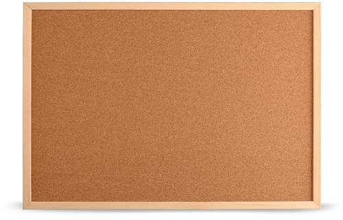 MG Design Pinnwand in Natural Holzrahmen 70 x 100 cm – Korktafel für Notizen, Fotos und Pläne für Zuhause, Büro und Schule