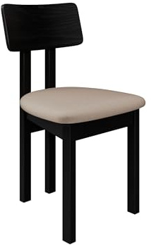Mirjan24 Esszimmerstuhl Kizeko II, Polsterstuhl, Rahmen aus Buchenholz Gepolsterte Sitzfläche aus Stoff Stuhl für Arbeitszimmer Esszimmer Küchenstuhl (Schwarz/Paros 02)