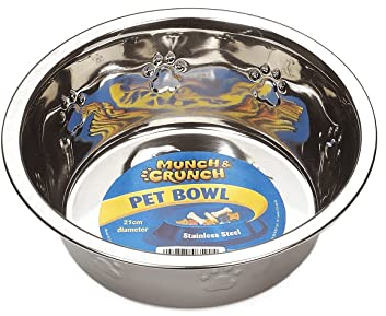Munch & Crunch Large 19.5cm Stainless Steel Pet Bowl