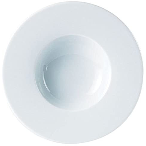 Porcelite 178227 Wide Rim Pasta Plate, 25 cm/10.5, 30 cL/11 oz. (Pack of 6)