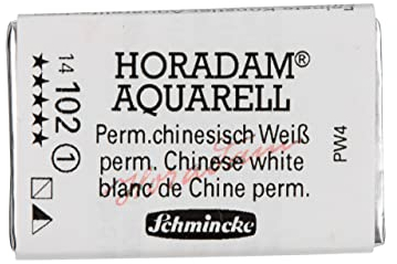 Schmincke – HORADAM® AQUARELL - feinste Künstler-Aquarellfarben, 102 Permanent chinesisch Weiß, 14 102 043, 1/1 Näpfchen