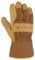 Carhartt Men's Grain Leather Work Glove with Safety Cuff Cold Weather, Brown, S