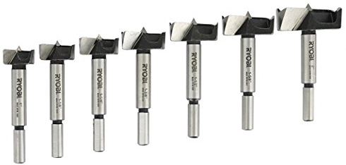 Ryobi A9FS7 7 Piece X Wing Woodworking Forstner Bit Set for Drill Press Use (Mountable Storage Case Included)