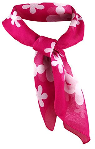 TigerTie Nickituch Chiffon magenta pink weiss mit Blumenmuster - Gr. 50 x 50 cm - Tuch Halstuch