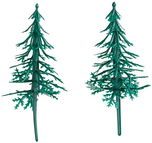 Anniversary House 2pcs Fir Trees Plastic Cake Topper Picks Christmas Cake Decorations, Christmas Cake Toppers, Yule Log Decorations, Traditional Non-Edible Decorations, BX191 UK