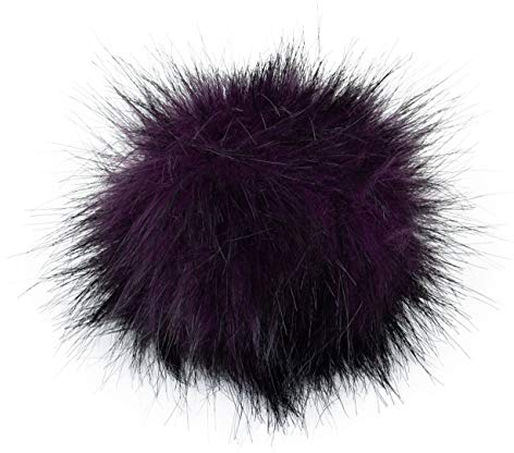 Unbekannt Fell Pompon mit Druckknopf purple (lila)