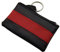 Praktische Schlüsseltasche/Schlüsseletui/Schlüsselmäppchen mit 1 Reißverschlussfach (Schwarz/Rot)