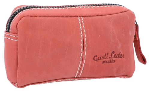 Gusti Schlüsseltasche Leder - Butler Schlüsseletui Schlüsselmappe Schlüsselmäppchen Damen Herren Rosa Leder