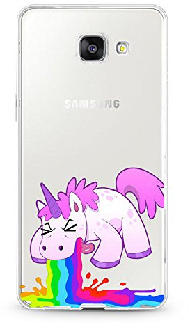 Handyhülle für Samsung Galaxy A5 Version 2016 - Hülle - Transparente Schutzhülle mit Motiv - TPU Silikon Hülle - Case - Cover - Schale - Backcover - Handytasche (Einhorn)