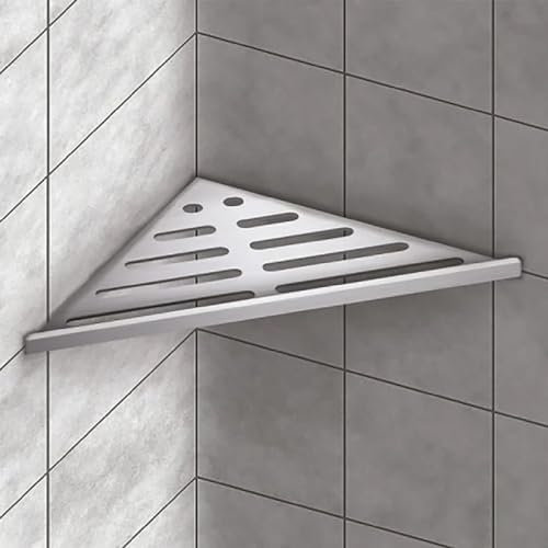Genesis Stylish Shower Shelf in Brushed Stainless Steel no Drilling Required