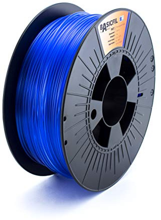 BASICFIL PETG (3D Drucker Filament), 2.85mm, 1kg, Transparentes Blau (Transparent Blue)