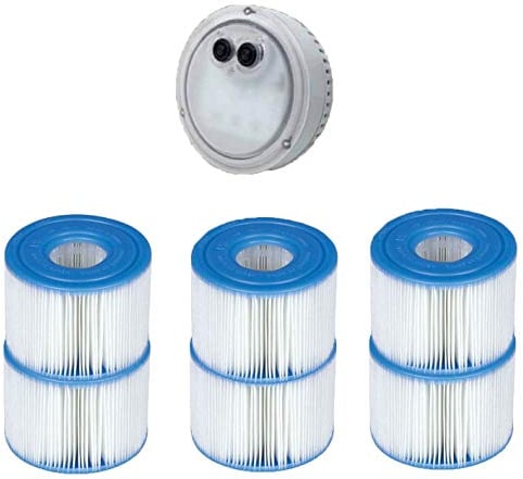 Intex PureSpa - Luce LED Spa + cartuccia di ricambio per filtro piscina tipo S1 (confezione da 6)