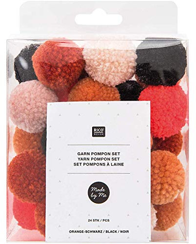 Ricorumi Pompon-Set - orange- schwarz (46)