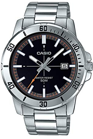 Casio MTP-VD01D-1E2V Men's Enticer Stainless Steel Black Dial Casual Analog Sporty Watch
