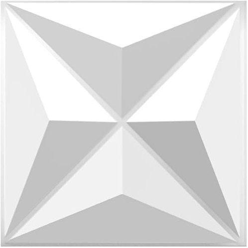TroyStudio Lot de 8 Panneaux diffuseurs acoustiques en Plastique pour décoration Murale et Plafond de Studio, 30,5 x 30,5 x 2,5 cm (Triangle, Blanc)