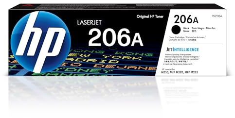 HP 206A Black Toner Cartridge | Works with Color LaserJet Pro M255, MFP M282, M283 Series | W2110A