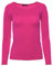 Easy Young Fashion - Damen Basic Rundhals Shirt - Langarm Unterziehshirt - Skinny Fit 1093 - Dunkelpink L