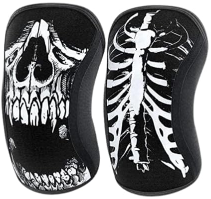 RockTape Assassins Ginocchiere 7mm - Supporto al Ginocchio in Neoprene per Compressione, Calore e Stabilità Durante l’Allenamento Intenso, Stampa Teschio, Small