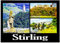 Stirling Schloss und Wallace Statue Montage Landschaft Metallischer Kühlschrankmagnet