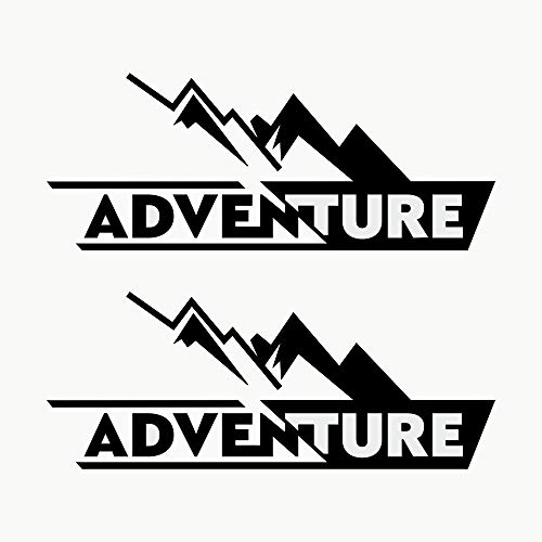Autodomy Adventure Motorradkoffer Off Road Sport Trail 4x4 Aufkleber 2 Stück | Aufkleber Motorrad oder Auto | 4x4 Aufkleber Off Road Schwarz