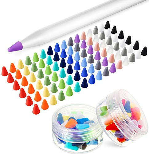 Weewooday 96 Tappi per Pennini in Silicone Compatibili con Apple Pencil di 1a e 2a Generazione Copertura per Punta di Pencil Cappuccio Protettivo Antiscivolo per Scrittura, 16 Colori