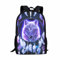 Biyejit Unisex Schulrucksack, wasserabweisend, leicht, Grundschultasche, Kinder, Büchertasche, lässiger Tagesrucksack, Traumfänger, Wolf, Violett, Einheitsgröße