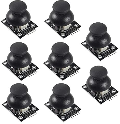 Diitao 8PCS Joystick Breakout Module,Game Controller Replacement Joystick Analog Thumb Stick,XY Dual-axis Joystick Breakout Module with 60pin 20cm Multicolored Breadboard Jumper Wires Kit…
