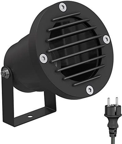ledscom.de Gartenstrahler DUK, Gitter für außen, IP65, Stecker, schwarz, 1x GU10 max. 15W