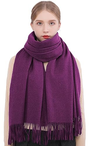 RIIQIICHY Bufandas para Mujer Invierno Chal Fiesta Estolas para Bodas Pasminas Grandes Violeta Pañuelos Fular Foulard