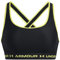Under Armour Womens Medium Support Crossback Sports Bra Top Black/Yelow S