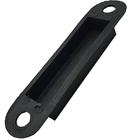 Door Latch Keep Strike Dust Box Black Plastic Large 115mm