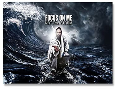 TANYANG Jesus Christus Poster Focus On Me Is Not A Storm Prints God'S Hand Dekorative Wandkunst Bilder Für Wohnzimmer Home Decoration 50X70Cm Kein Rahmen