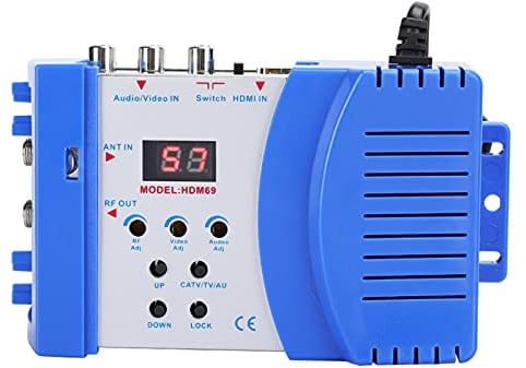 Modulador HDM69 Digital RF HDMI AV a RF Convertidor VHF UHF PAL Modulador Portátil Estándar para UE 100-240V