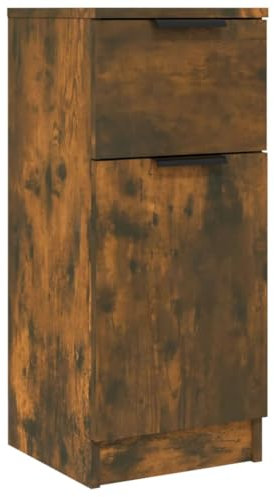 vidaXL Buffet Armoire de Rangement Meuble de Rangement Armoire Latérale Salle de Séjour Salon Intérieur Chêne Fumé 30x30x70 cm Bois d'Ingénierie