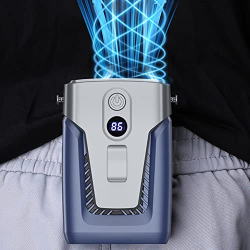 Ventilador Portátil Ventilador Clip de Cintura Ventilador de Collar Portátil 12000mAh Batería USB Recargable Mini Ventilador de Mesa para Hogar Oficina Viajar Deporte Acampar al Aire Libre,Azul