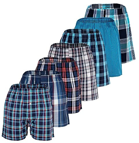 YOURBASICS Kinder Web-Boxer, 7er Pack - American Boxer-Shorts, Gemustert, Spar-Pack
