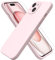 ACRONIX Cover Per iPhone 15(6.1),con 1 Pellicola Vetro TemPerato,Cover Silicone Liquido Per iPhone 15 (6.1), Case Antiurto 4 Strati,Ultra-Sottile Custodia Per iPhone 15-Rosa Gesso