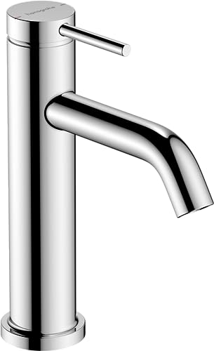 hansgrohe Tecturis S - Mitigeur de lavabo sans tirette ni vidage, Robinet de salle de bain avec hauteur sous bec 110 mm, économie d'eau (EcoSmart+), Chromé, 73311000