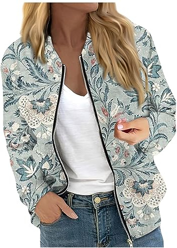 RMBLYfeiye Wintermantel Damen Warm Lange Strickjacke Mit Kapuze Kimono Lang Blumenmuster Übergangsjacke Reißverschluss Leichte Rundhals Trachtenjacke Longblazer