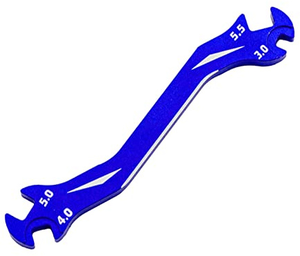 Fesjoy Key Nut Wrench Car Model Tool with Remote Control Multi Turnbuckle Wrench 3mm 4mm 5mm 5.5mm Wrench for Remote Control Replacement Parts(Blue)