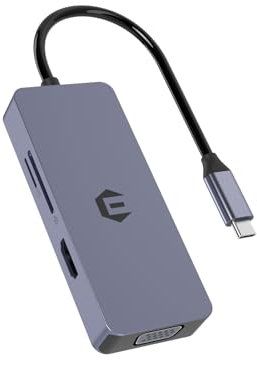 Docking Station,TOTU All-in-One USB-C Hub Connectivity Solution to Expand Your Pro/Air or Dell/Huawei Laptop - 6 Port Hub with HDMI, VGA, SD/TF Card Readers for Seamless Multitasking