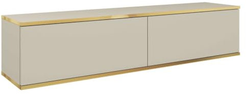 Muebles Slavic Oro 135 cm, Mueble de TV Colgante Moderno, Mueble de televisor, Distintos Colores, Muebles de salón, Estilo Moderno (Beige)